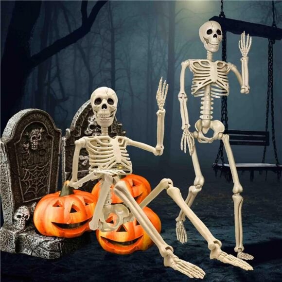 2 Pack 36"Halloween Skeleton - 3 ft Life Size Human Skeleton with Posable Joints - Picture 2 of 7